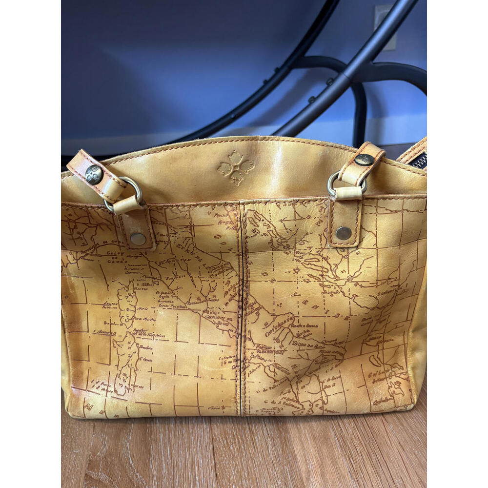 Patricia Nash Map Print Leather Handbag